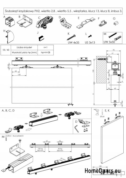 POSUVNÝ SYSTÉM 200 CM, PRODUKT PL, STANDARDNÍ POSUVNÝ SYSTÉM 200 CM, PRODUKT PL, STANDARDNÍ