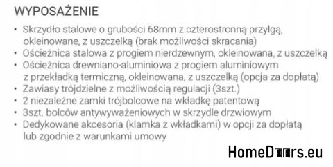 VCHODOVÉ DVEŘE 68MM WARM STRATUS AGAR 90 VCHODOVÉ DVEŘE 68MM WARM STRATUS AGAR 90