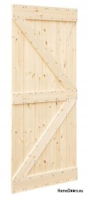 DŘEVĚNÉ POSUVNÉ BOROVICOVÉ DVEŘE LOFT RUSTIKÁLNÍ K 70