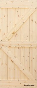 DŘEVĚNÉ POSUVNÉ BOROVICOVÉ DVEŘE LOFT RUSTIKÁLNÍ K 90