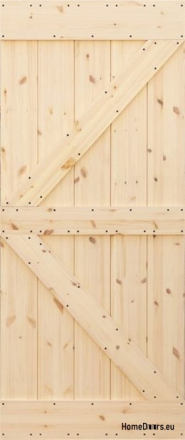 DŘEVĚNÉ POSUVNÉ BOROVICOVÉ DVEŘE LOFT RUSTIKÁLNÍ K 90