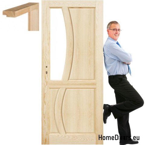 Dřevěné dveře surové s rámem STOLGEN RN2 60/70/80/90
