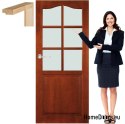 Dřevěné dveře s rámovým lakem sklo TP3 90
