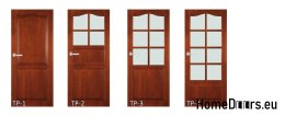 Dřevěné dveře s rámovým lakem sklo TP3 90