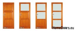Dřevěné dveře s rámem barevné sklo TM2 90