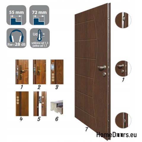 Vnější dveře T50 90 72MM Warm Ud=1,2 BLACK Vnější dveře T50 90 72MM Warm Ud=1,2 BLACK