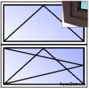 Okna MAHOŃ PCV RU/U poziom 1000x1000mm ciepłe