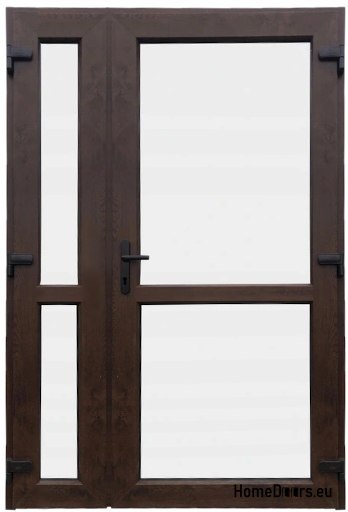 DRZWI ZEWN. PCV ORZECH 140x210 DWUSKRZYDŁOWE