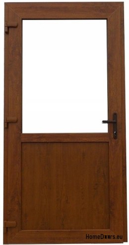 Exteriér PVC obchodních dveří 100/210 zlatý dub