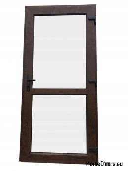 Exteriér PVC dveře obchodu 110/210 ořech