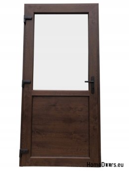 Exteriér PVC dveře obchodu 110/210 ořech