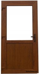Exteriér PVC obchodních dveří 110/210 zlatý dub