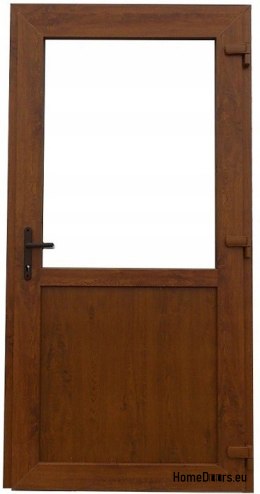 Exteriér PVC obchodních dveří 110/210 zlatý dub
