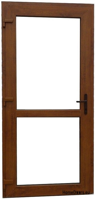 Exteriér PVC obchodních dveří 90/200 zlatý dub