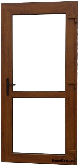 Exteriér PVC obchodních dveří 90/200 zlatý dub