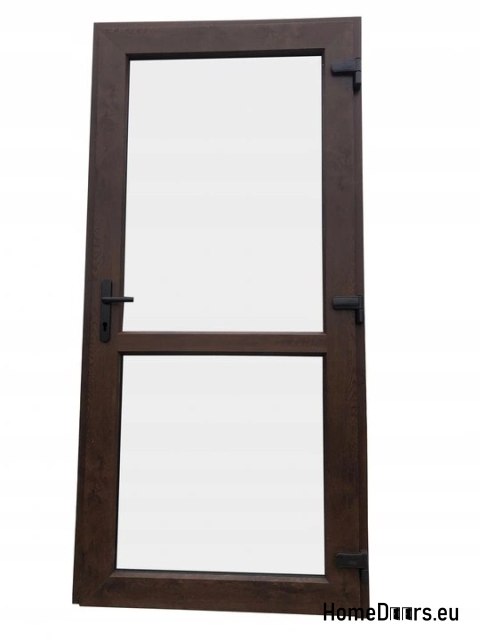 Exteriér PVC dveře obchodu 90/210 ořech