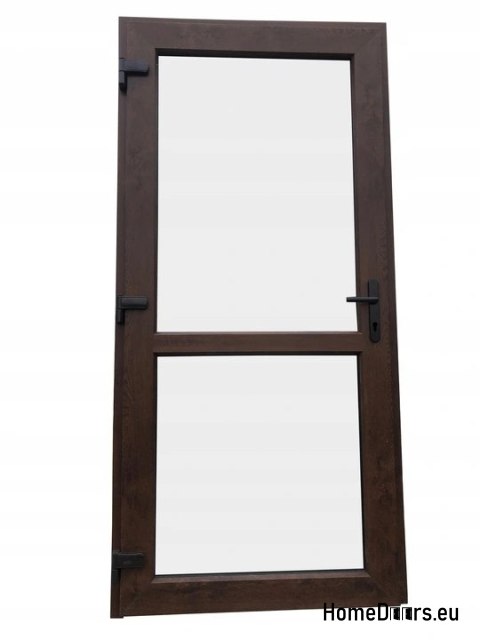 Exteriér PVC dveře obchodu 90/210 ořech