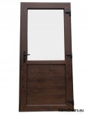 Exteriér PVC dveře obchodu 90/210 ořech