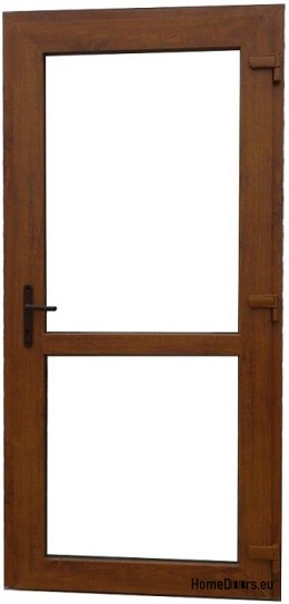 Exteriér PVC obchodních dveří 90/210 zlatý dub