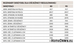 Ościeżnica regulowana wewnątrzklatkowa 280-300 mm