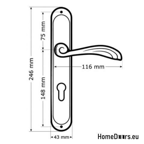 KLAMKA DRZWIOWA PRZEBICIE KLUCZ GRACJA PATYNA