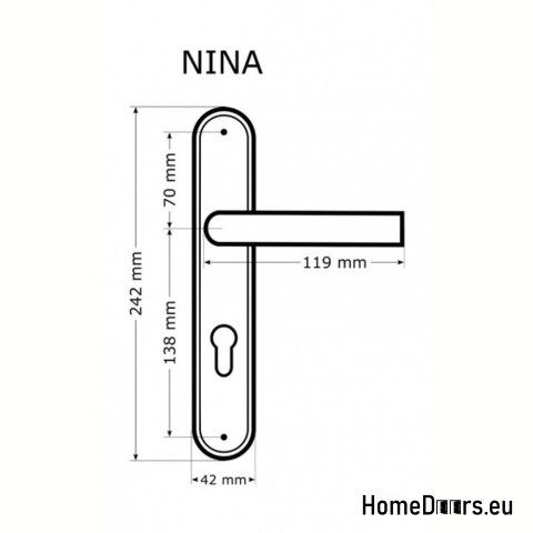 KLAMKA DRZWIOWA PRZEBICIE KLUCZ NINA PATYNA KLAMKA DRZWIOWA PRZEBICIE KLUCZ NINA PATYNA