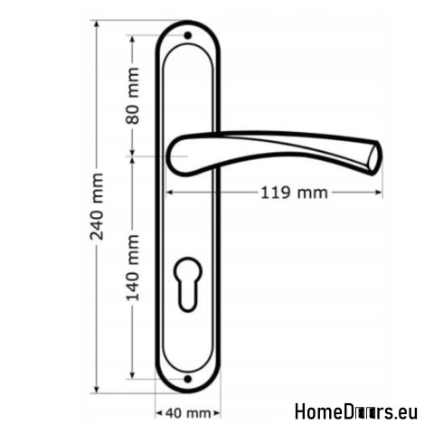 KLAMKA DRZWIOWA PRZEBICIE WC DAJANA MOSIĄDZ SATYNA