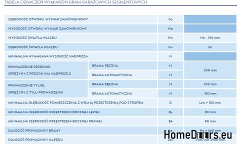 Brama garażowa segmentowa 2375x2000 Brama garażowa segmentowa 2375x2000