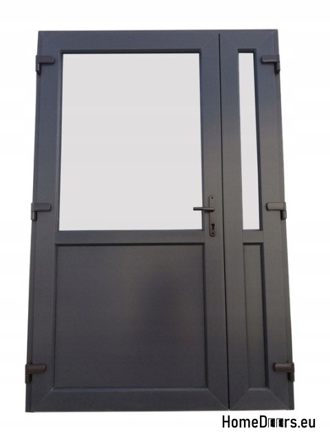 VENKOVNÍ DVEŘE PVC ANTRACIT 160x210 DVOUKŘÍDLÉ