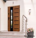 Venkovní dveře THICK 72 WARM SE ZRCADLEM 90 inox