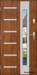 Venkovní dveře THICK 72 WARM SE ZRCADLEM 90 inox