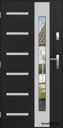 Venkovní dveře THICK 72 WARM SE ZRCADLEM 90 inox