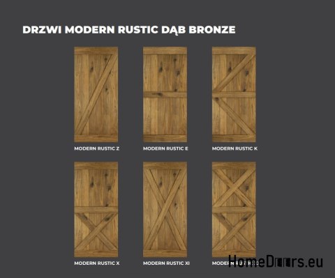 DRZWI PRZESUWNE MODERN RUSTIC XI DĄB BRONZE 80