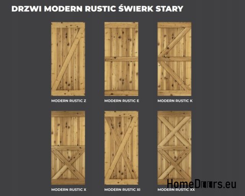 DRZWI PRZESUWNE MODERN RUSTIC K ŚWIERK STARY 80