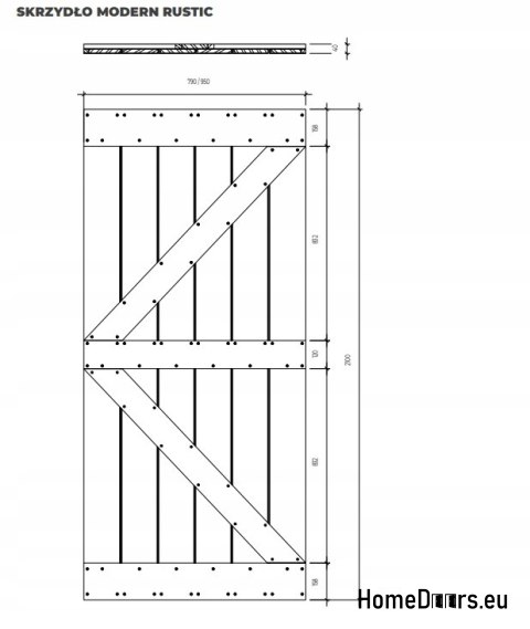 DRZWI PRZESUWNE MODERN RUSTIC Z DĄB CRACK 80