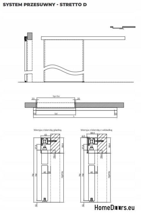 RADEX SYSTEM PRZESUWNY - STRETTO D RADEX SYSTEM PRZESUWNY - STRETTO D