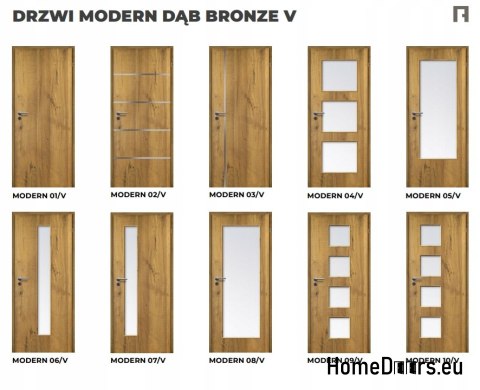 DRZWI WEWNĘTRZNE MODERN 08V DĄB BRONZE 80