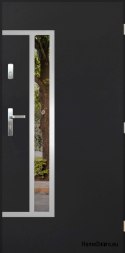 Venkovní dveře se zrcátkem W-8 INOX 70/80/90/100