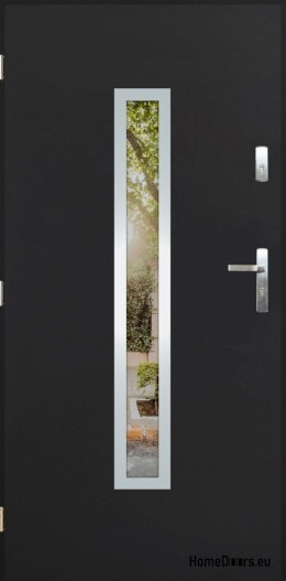 Vnější dveře se zrcátkem W-10 INOX 70/80/90/100