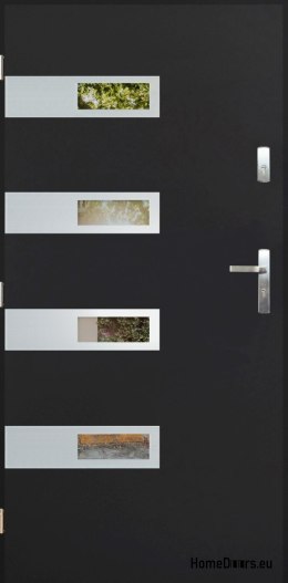 Vnější dveře se zrcátkem W-5 INOX 70/80/90/100