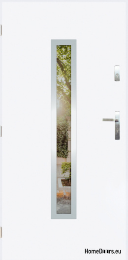 Vnější dveře se zrcátkem W-10 INOX 70/80/90/100