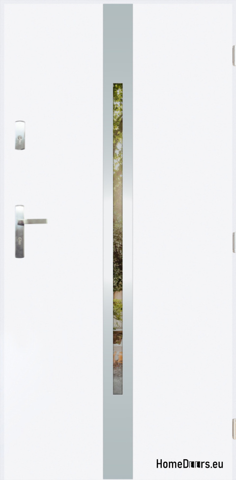 Vnější dveře se zrcátkem W-13 INOX 70/80/90/100 Vnější dveře se zrcátkem W-13 INOX 70/80/90/100