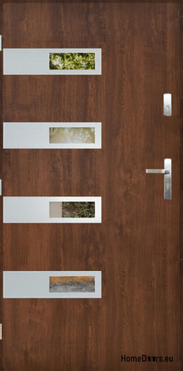 Vnější dveře se zrcátkem W-5 INOX 70/80/90/100