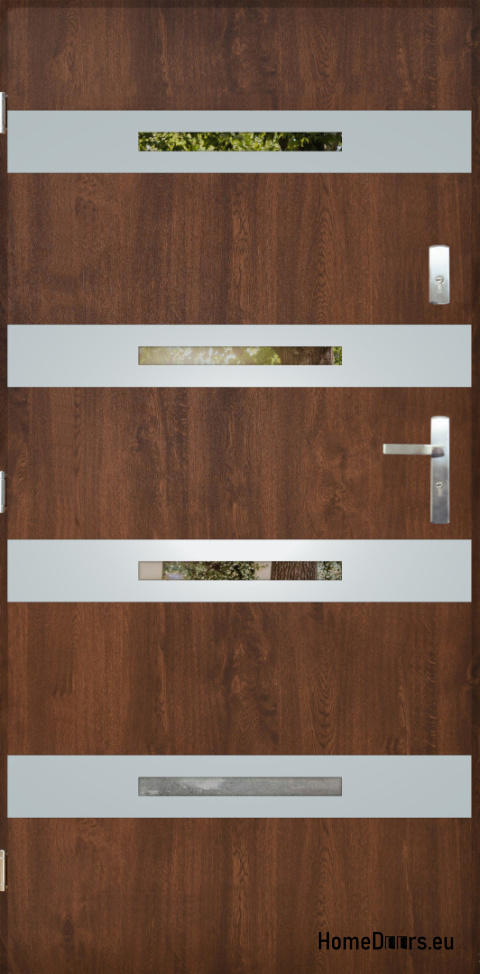 Vnější dveře se zrcátkem W-7 INOX 70/80/90/100 Vnější dveře se zrcátkem W-7 INOX 70/80/90/100