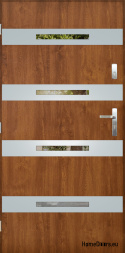 Vnější dveře se zrcátkem W-7 INOX 70/80/90/100