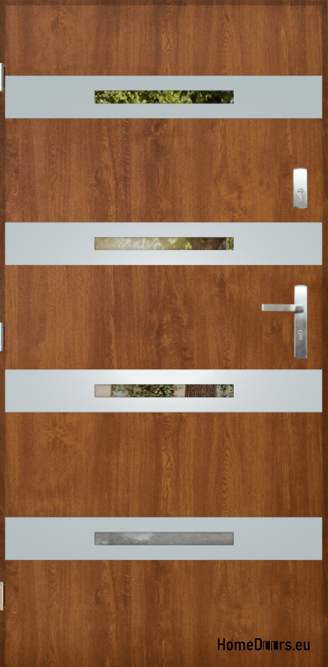 Vnější dveře se zrcátkem W-7 INOX 70/80/90/100 Vnější dveře se zrcátkem W-7 INOX 70/80/90/100