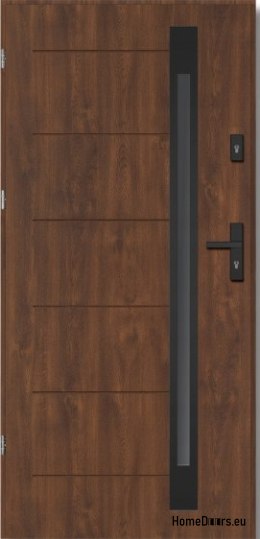 Drzwi zewnętrzne NARVIK BLACK GRUBE ciepłe 1,2Wm2k 70mm, OD RĘKI, 90 L