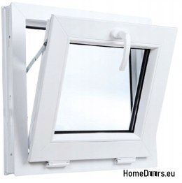 PVC SKLOPNÉ OKNO 800x500 / 80x50 ANTRACIT/BÍLÁ, SILNÉ, S KLIKOU, PŘIPRAVENO K POUŽITÍ