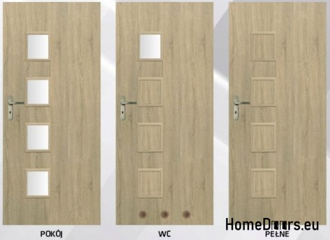 Drzwi Wewnętrzne Pokojowe Przeszklone LAWA WC 60 Kolor Sonoma Drzwi Wewnętrzne Pokojowe Przeszklone LAWA WC 60 Kolor Sonoma