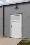 PVC TECHNICKÉ VENKOVNÍ DVEŘE DO DOMÁCNOSTI 100X205 cm BÍLÉ PRAVÉ